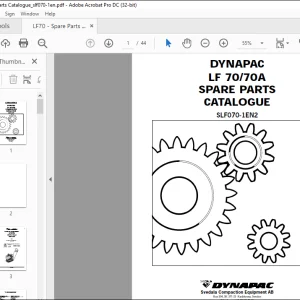 DYNAPAC LF 70 70A SPARE PARTS CATALOGUE MANUAL SLF070-1EN2 -  PDF DOWNLOAD