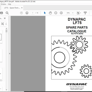 DYNAPAC LF75 SPARE PARTS CATALOGUE MANUAL SLF075-2EN2 - PDF DOWNLOAD