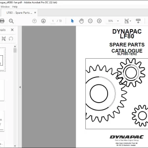 DYNAPAC LF80 SPARE PARTS CATALOGUE MANUAL SLF080-1EN2 -  PDF DOWNLOAD