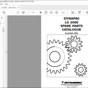 DYNAPAC LG 200E SPARE PARTS CATALOGUE MANUAL SLG200E-1EN1  - PDF DOWNLOAD