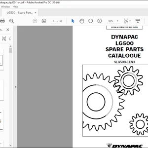 DYNAPAC LG500 Spare Parts Catalogue Manual SLG500-1EN3 -  PDF DOWNLOAD