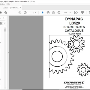 DYNAPAC LG520 SPARE PARTS CATALOGUE MANUAL SLG520-1EN2  - PDF DOWNLOAD