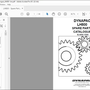 DYNAPAC LH800 SPARE PARTS CATALOGUE MANUAL SLH800-1EN4  - PDF DOWNLOAD