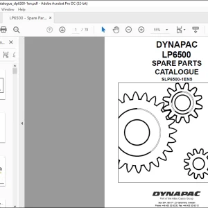 DYNAPAC LP6500 SPARE PARTS CATALOGUE MANUAL SLP6500-1EN5  -  PDF  DOWNLOAD