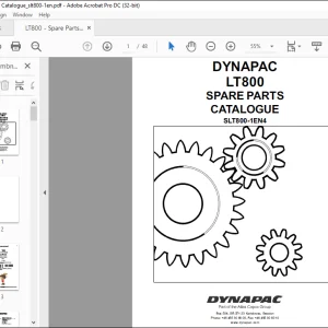 DYNAPAC LT800 SPARE PARTS CATALOGUE MANUAL SLT800-1EN4  - PDF DOWNLOAD