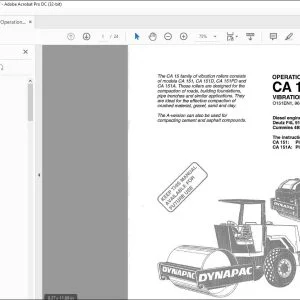 Dynapac CA 151 Vibratory Roller Operation Manual - PDF DOWNLOAD