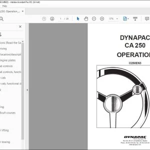 Dynapac CA 250 Vibratory Roller Operation Manual - PDF DOWNLOAD