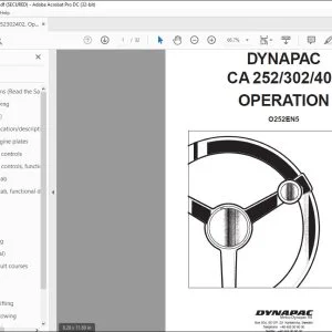 Dynapac CA 252 CA 302 CA 402 Vibratory Roller Operation Manual O252EN5 - PDF DOWNLOAD