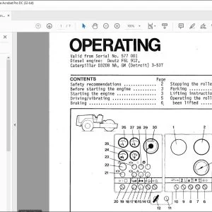Dynapac CA 30 Vibratory Roller Operating Manual SN 577001 - PDF DOWNLOAD