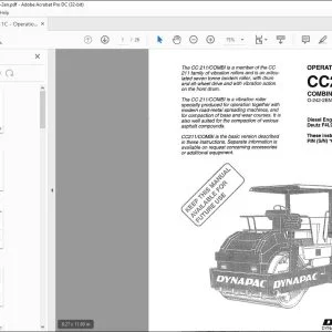 Dynapac CC211C Combination Roller Operation Manual SN 61520211 - PDF DOWNLOAD