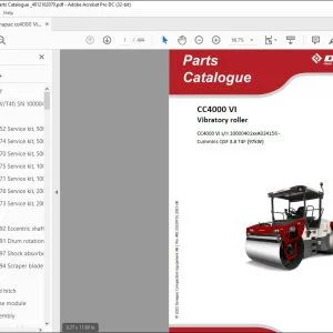 Dynapac CC4000 VI Vibratory roller Parts Catalogue Manual 4812162070 - PDF DOWNLOAD