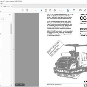Dynapac CC421C Combination Roller Operation Manual SN 58020421 - PDF DOWNLOAD
