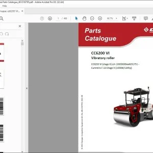 Dynapac CC6200 VI Vibratory roller Parts Catalogue Manual - PDF DOWNLOAD