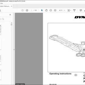 Dynapac Cold Planer PL2000S PL2100S Operating Instructions Manual 900980483 - PDF DOWNLOAD