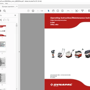 Dynapac D.ONE Utility roller Operating & Maintenance Instruction Manual DL820395 - PDF DOWNLOAD
