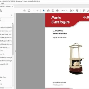 Dynapac D.ROUND Reversible Plate Engine Honda GX 160 Parts Catalogue Manual 4812085197 - PDF DOWNLOAD