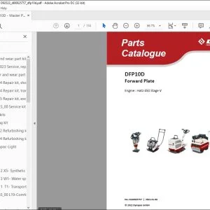 Dynapac DFP10D Forward Plate Engine Hatz 450 Stage V Parts Catalogue Manual DL00825757 - PDF DOWNLOAD