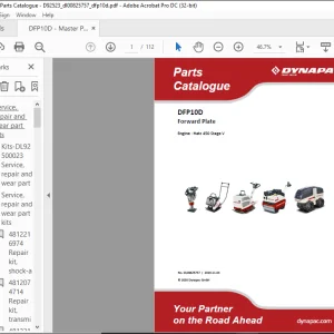 Dynapac DFP10D Forward Plate Engine Hatz 450 Stage V Spare Parts Catalogue Manual DL00825757 - PDF DOWNLOAD