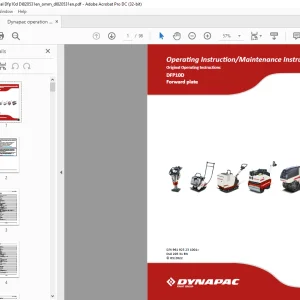 Dynapac DFP10D Forward plate Operating & Maintenance Instruction Manual DL820531 - PDF DOWNLOAD