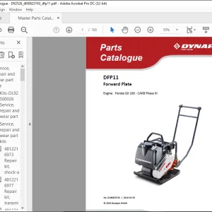 Dynapac DFP11 Forward Plate Engine Honda GX 160 - CARB Phase III Spare Parts Catalogue Manual DL00825743 - PDF DOWNLOAD