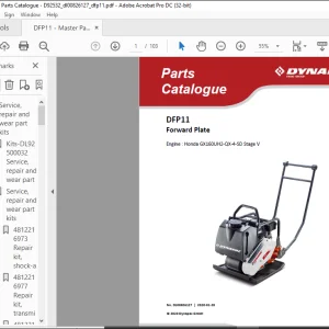 Dynapac DFP11 Forward Plate Engine Honda GX160UH2-QX-4-SD Stage V Spare Parts Catalogue Manual DL00826127 -  PDF DOWNLOAD