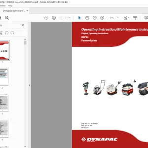 Dynapac DFP11 Forward plate Operating & Maintenance Instruction Manual DL820401 - PDF DOWNLOAD