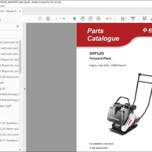 Dynapac DFP12D Forward Plate Engine Hatz 1B20 CARB Phase III Parts Catalogue Manual DL00825697 - PDF DOWNLOAD