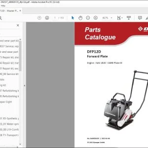 Dynapac DFP12D Forward Plate Engine Hatz 1B20 CARB Phase III Parts Catalogue Manual DL00826135 - PDF DOWNLOAD