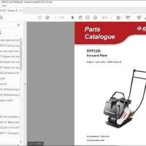 Dynapac DFP12D Forward Plate Engine Hatz 1B20 CARB Phase III Parts Catalogue Manual DL00826135 - PDF DOWNLOAD