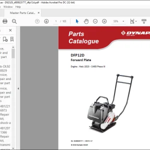 Dynapac DFP12D Forward Plate Engine Hatz 1B20 CARB Phase III Spare Parts Catalogue Manual DL00825777 -  PDFDOWNLOAD
