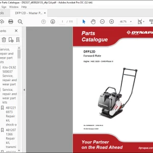 Dynapac DFP12D Forward Plate Engine Hatz 1B20 - CARB Phase III Spare Parts Catalogue Manual DL00826135 - PDF DOWNLOAD