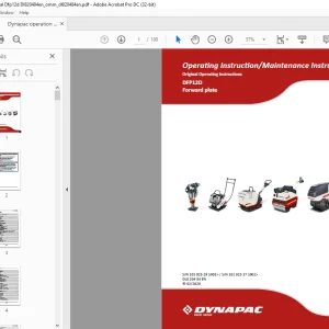 Dynapac DFP12D Forward plate Operating & Maintenance Instruction Manual DL820484 - PDF DOWNLOAD