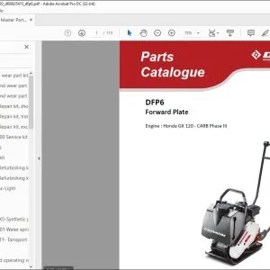 Dynapac DFP6 Forward Plate Engine Honda GX 120 CARB Phase III Parts Catalogue Manual DL00825415 - PDF DOWNLOAD