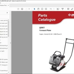 Dynapac DFP7 Forward Plate Engine Honda GX 120 CARB Phase III Parts Catalogue Manual DL00825609 - PDF DOWNLOAD