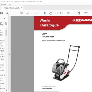 Dynapac DFP7 Forward Plate Engine Honda GX 120 - CARB Phase III Spare Parts Catalogue Manual DL00825929  -PDF DOWNLOAD