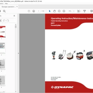 Dynapac DFP7 Forward plate Operating & Maintenance Instruction Manual DL820480 - PDF DOWNLOAD