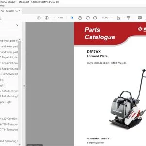 Dynapac DFP7AX Forward Plate Engine Honda GX 120 CARB Phase III Parts Catalogue Manual DL00825417 - PDF DOWNLOAD