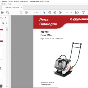 Dynapac DFP7AX Forward Plate Engine Honda GX 120 - CARB Phase III Spare Parts Catalogue Manual DL00825931  - PDF DOWNLOAD