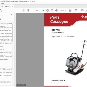 Dynapac DFP7AX Forward Plate Honda GX 120 CARB Phase III Parts Catalogue Manual DL00825931 - PDF DOWNLOAD