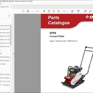 Dynapac DFP8 Forward Plate Engine Honda GX 120 CARB Phase III Parts Catalogue Manual DL00825445 - PDF DOWNLOAD