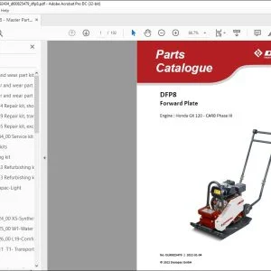 Dynapac DFP8 Forward Plate Engine Honda GX 120 CARB Phase III Parts Catalogue Manual DL00825479 - PDF DOWNLOAD