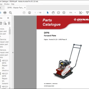 Dynapac DFP8 Forward Plate Engine Honda GX 120 - CARB Phase III Spare Parts Catalogue Manual DL00825479  - PDFD OWNLOAD