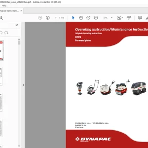 Dynapac DFP8 Forward plate Operating & Maintenance Instruction Manual DL820378 - PDF DOWNLOAD