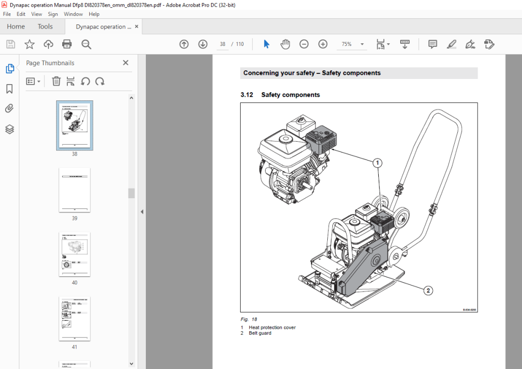 Dynapac DFP8 Forward Plate Operating & Maintenance Instruction Manual ...