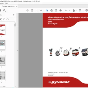 Dynapac DFP8 Forward plate Operating & Maintenance Instruction Manual DL820515 - PDF DOWNLOAD