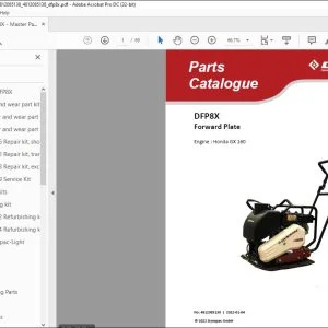Dynapac DFP8X Forward Plate Engine Honda GX 160 Parts Catalogue Manual 4812085138 - PDF DOWNLOAD