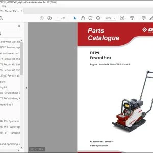 Dynapac DFP9 Forward Plate Engine Honda GX 160 CARB Phase III Parts Catalogue Manual DL00825485 - PDF DOWNLOAD