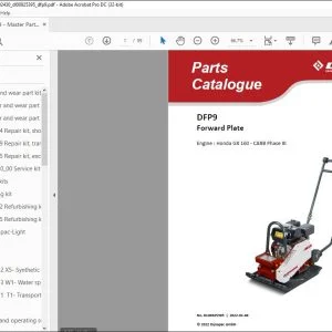 Dynapac DFP9 Forward Plate Engine Honda GX 160 CARB Phase III Parts Catalogue Manual DL00825395 - PDF DOWNLOAD