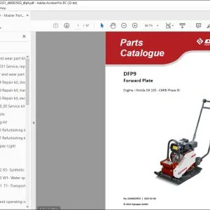 Dynapac DFP9 Forward Plate Engine Honda GX 160 CARB Phase III Parts Catalogue Manual DL00825933 - PDF DOWNLOAD