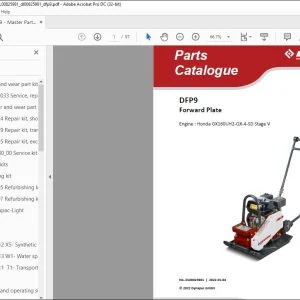 Dynapac DFP9 Forward Plate Engine Honda GX160UH2-QX-4-SD Stage V Parts Catalogue Manual DL00825981 - PDF DOWNLOAD